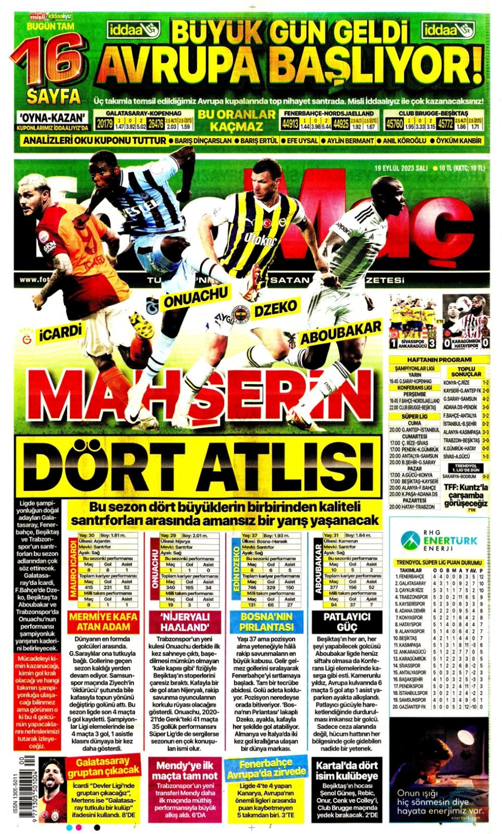 "El Clasico ayağımıza geldi!" (19 Eylül 2023 spor manşetleri) - 1