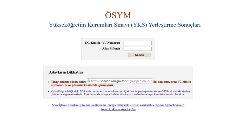 Üniversite (YKS) tercih sonuçları sorgulama ekranı 2025 | YKS yerleştirme sonuçları son dakika açıklandı mı? - 2