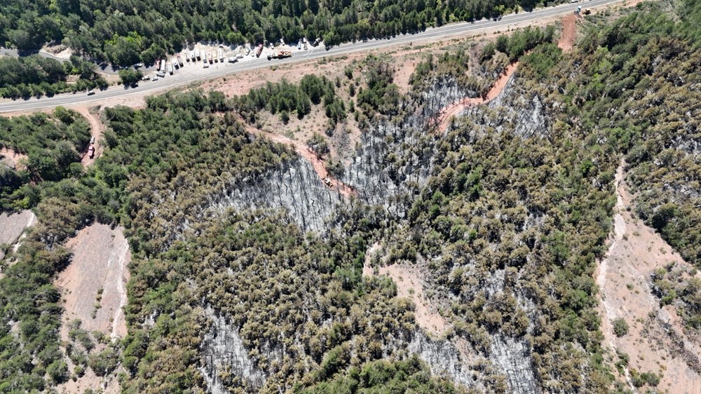 Tam 54 saat sürdü! Karabük'te yanan alanlar havadan görüntülendi - 10