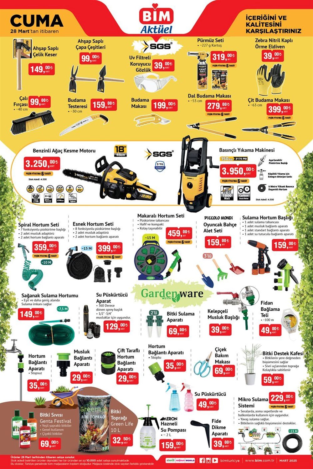 BİM Aktüel Kataloğu 25 - 28 Mart: BİM'de bu hafta hangi ürünler indirimde? Airfryer, kahve makinesi,saç şekillendirici, ağaç kesme motoru, hortum seti, oturma grubu... - 8