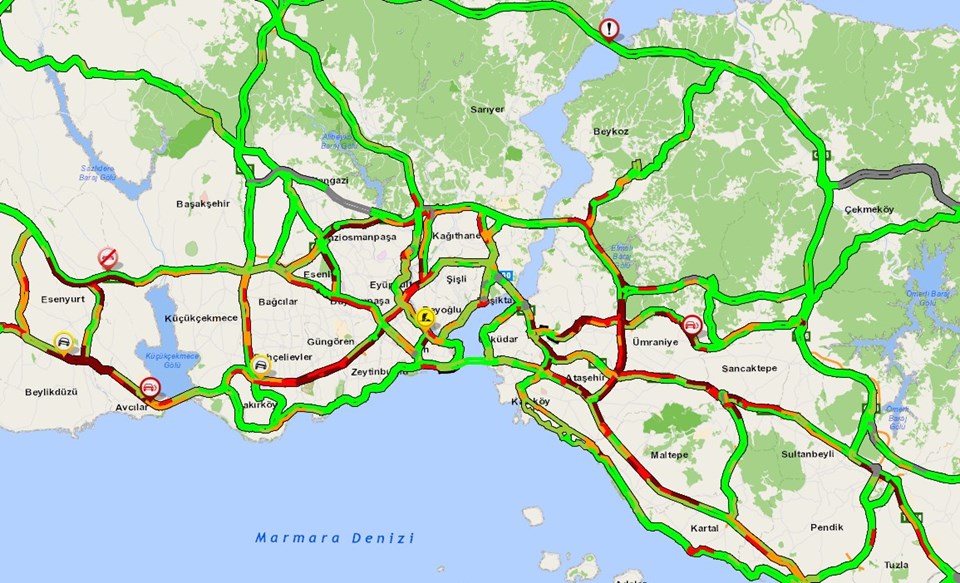 Haftanın ilk iş gününde İstanbul'da trafik yoğunluğu - 1