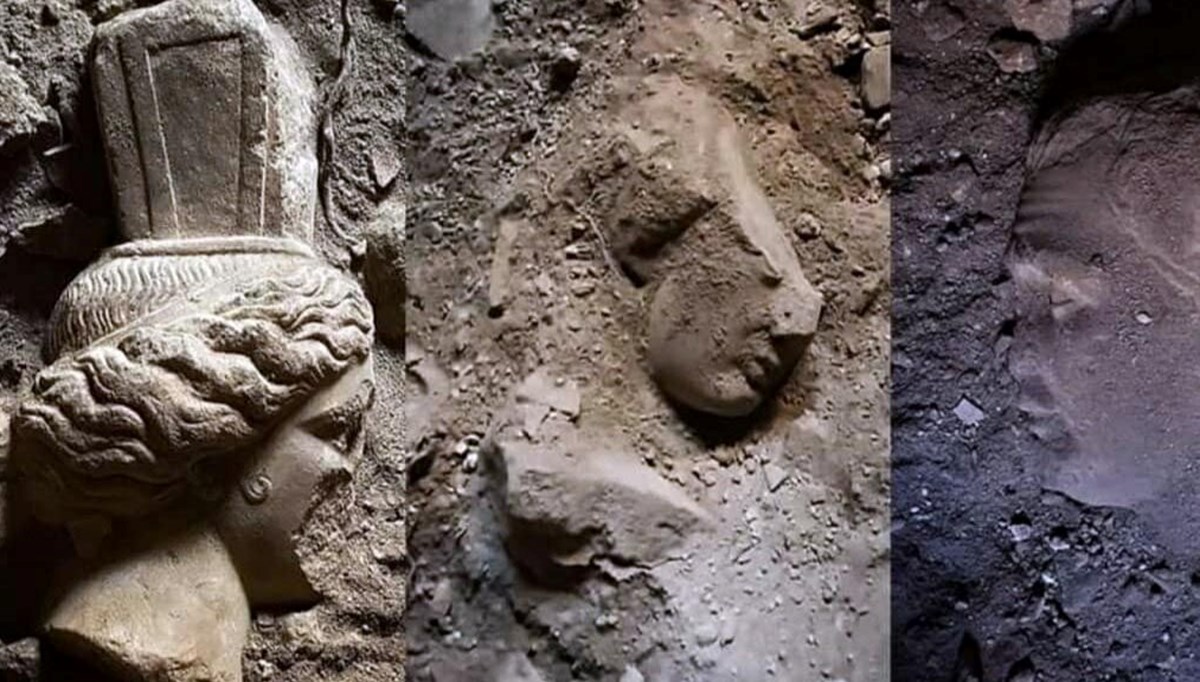 Muğla Datça'da 2 bin yıllık mermer heykel başları bulundu