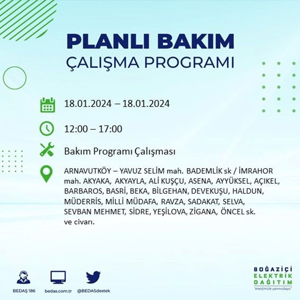 İstanbul'un 17 ilçesinde elektrik kesintisi: Elektrikler ne zaman gelecek? (18 Ocak BEDAŞ kesinti programı) - 5