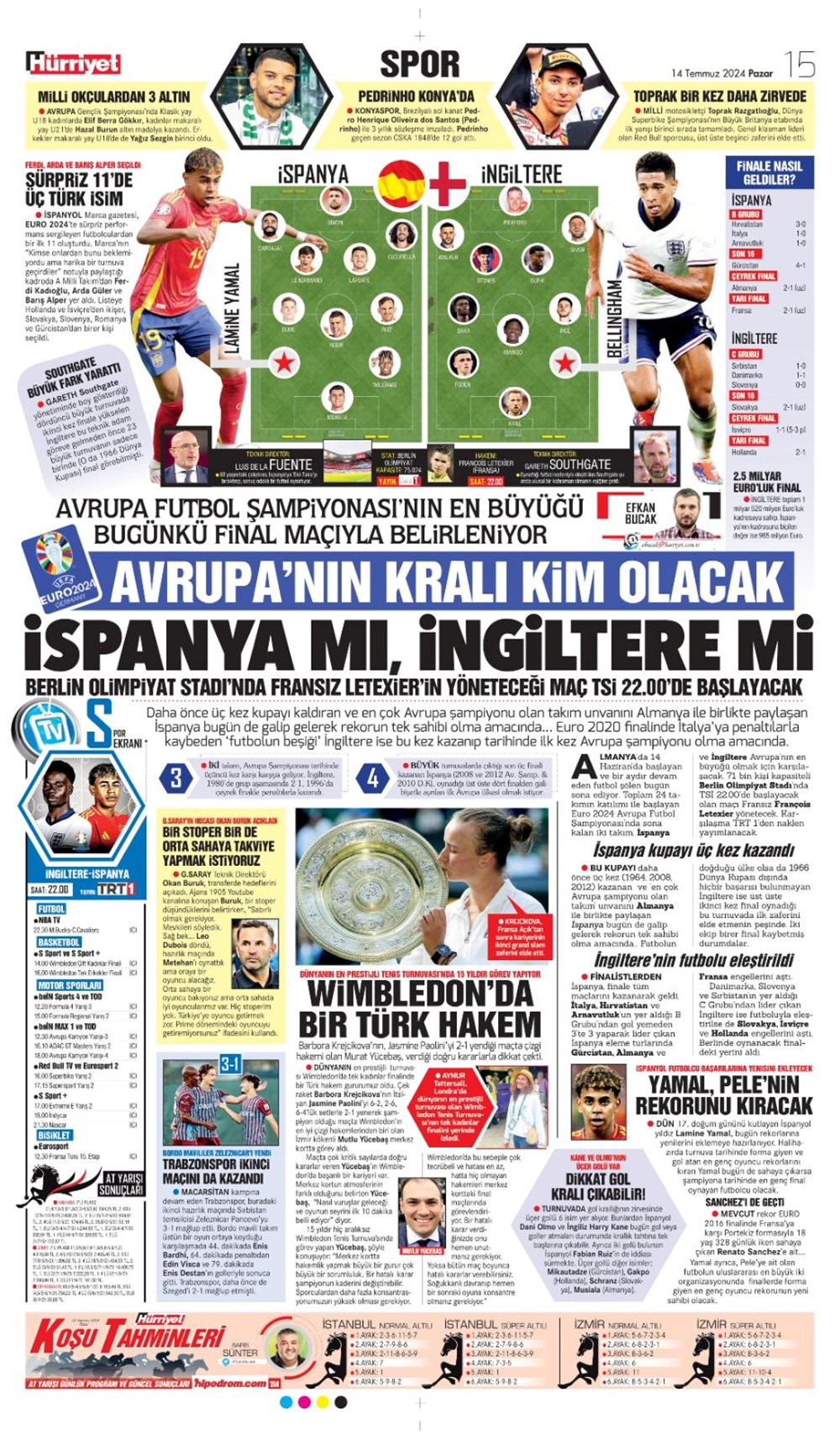 "Devlerle yarışa girdi: Hedef Felix" (14 Temmuz 2024 spor manşetleri) - 18