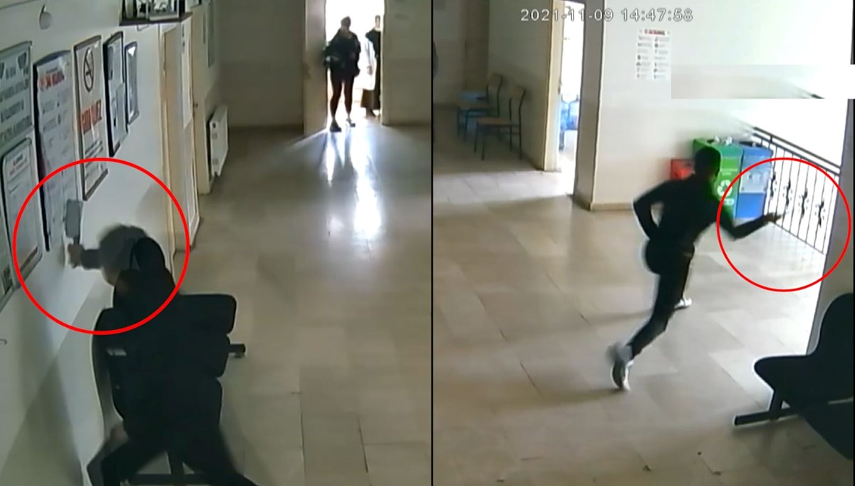 Aile sağlığı merkezinde satırlı saldırgan paniği