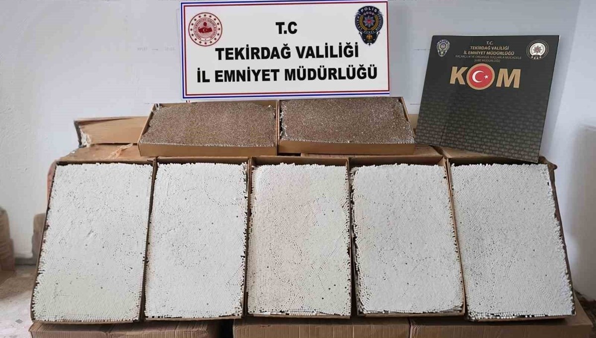 Tekirdağ'da binlerce makaron ele geçirildi Tekirdağ'da binlerce makaron ele geçirildi