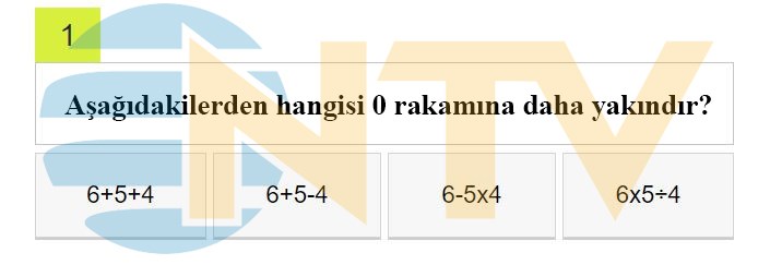 Ustun Zekalilar Testinden Matematik Sorulari Ntv