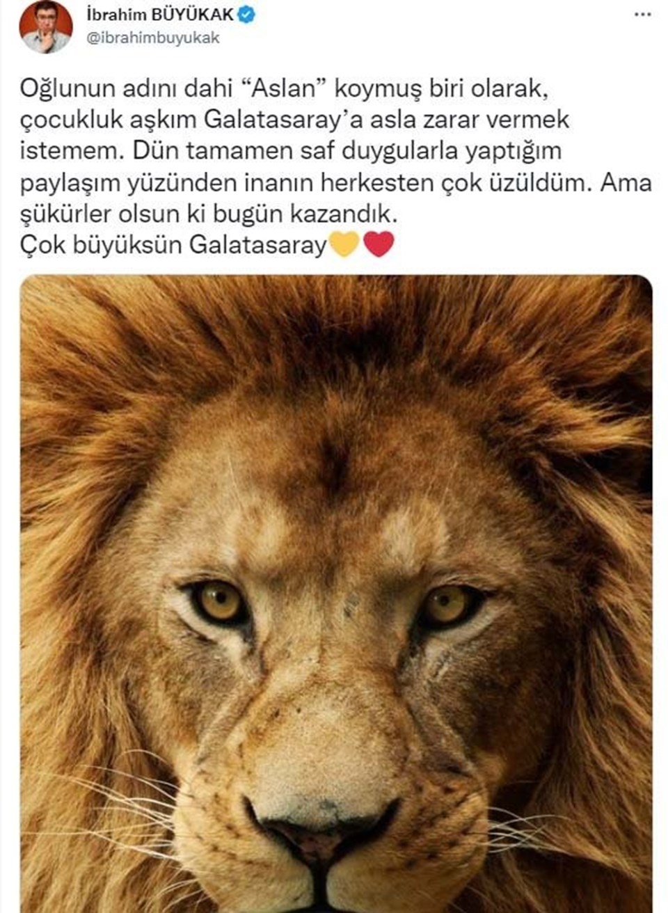 İbrahim büyükak Galatasaray paylaşımı sonrası özür diledi - 1
