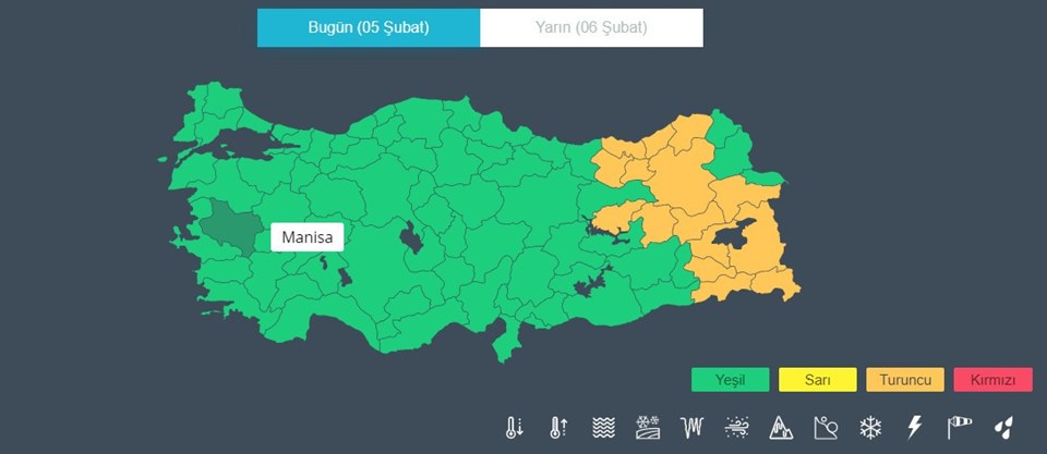 Meteoroloji'den 15 il için 'turuncu kod'lu uyarı (5 Şubat 2021 hava durumu) - 1