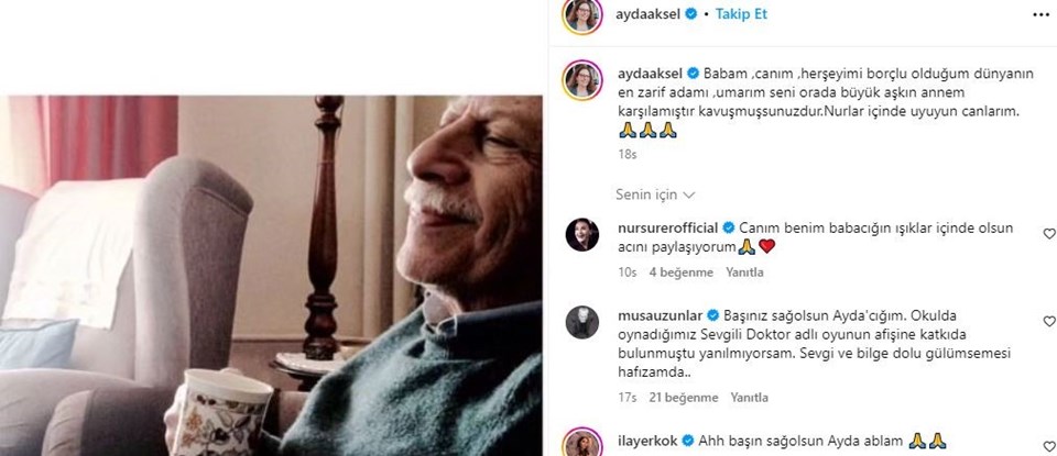 Oyuncu Ayda Aksel'in babası hayatını kaybetti - 1