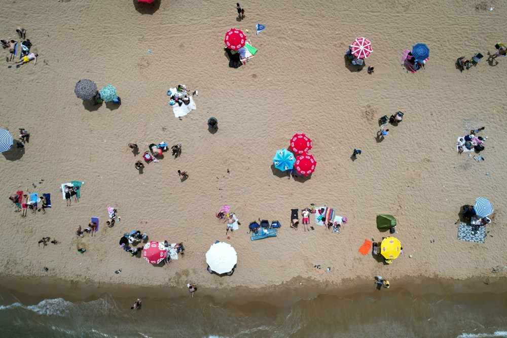 Yer: İstanbul! Sıcaktan bunalan inekler plaja indi - 2