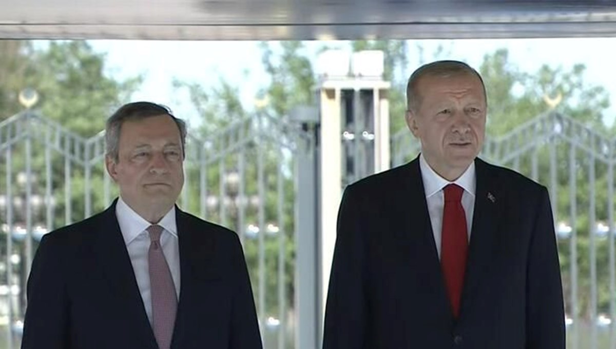 Cumhurbaşkanı Erdoğan'ın İtalya Başbakanı Draghi ile görüşmesi Beştepe'de başladı