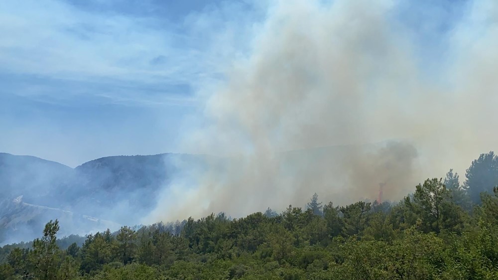 Antalya'da orman yangını: Karayolu ulaşıma kapatıldı - 7