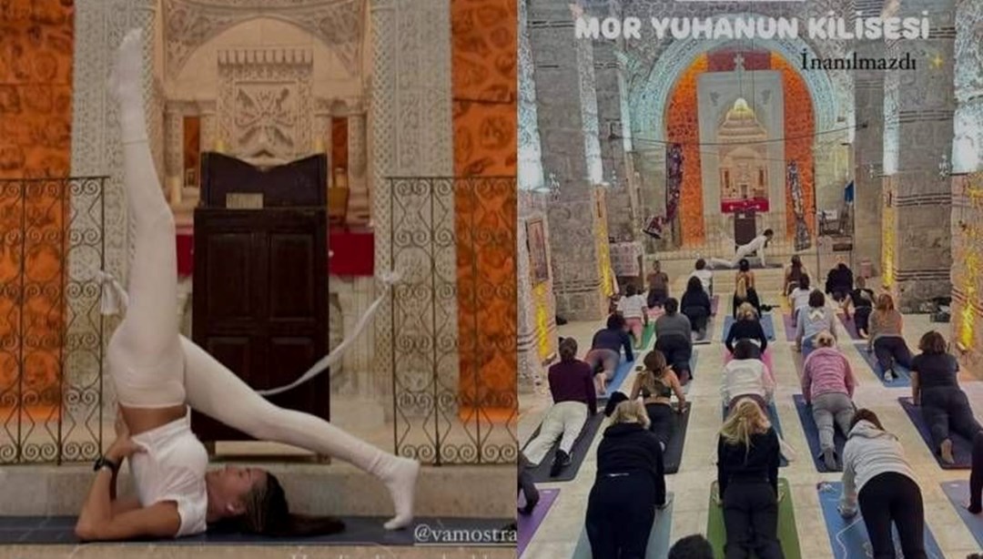 Mardin'e kültürel gezi diye gittiler, süryani kilisesine matları atıp yoga yaptılar!