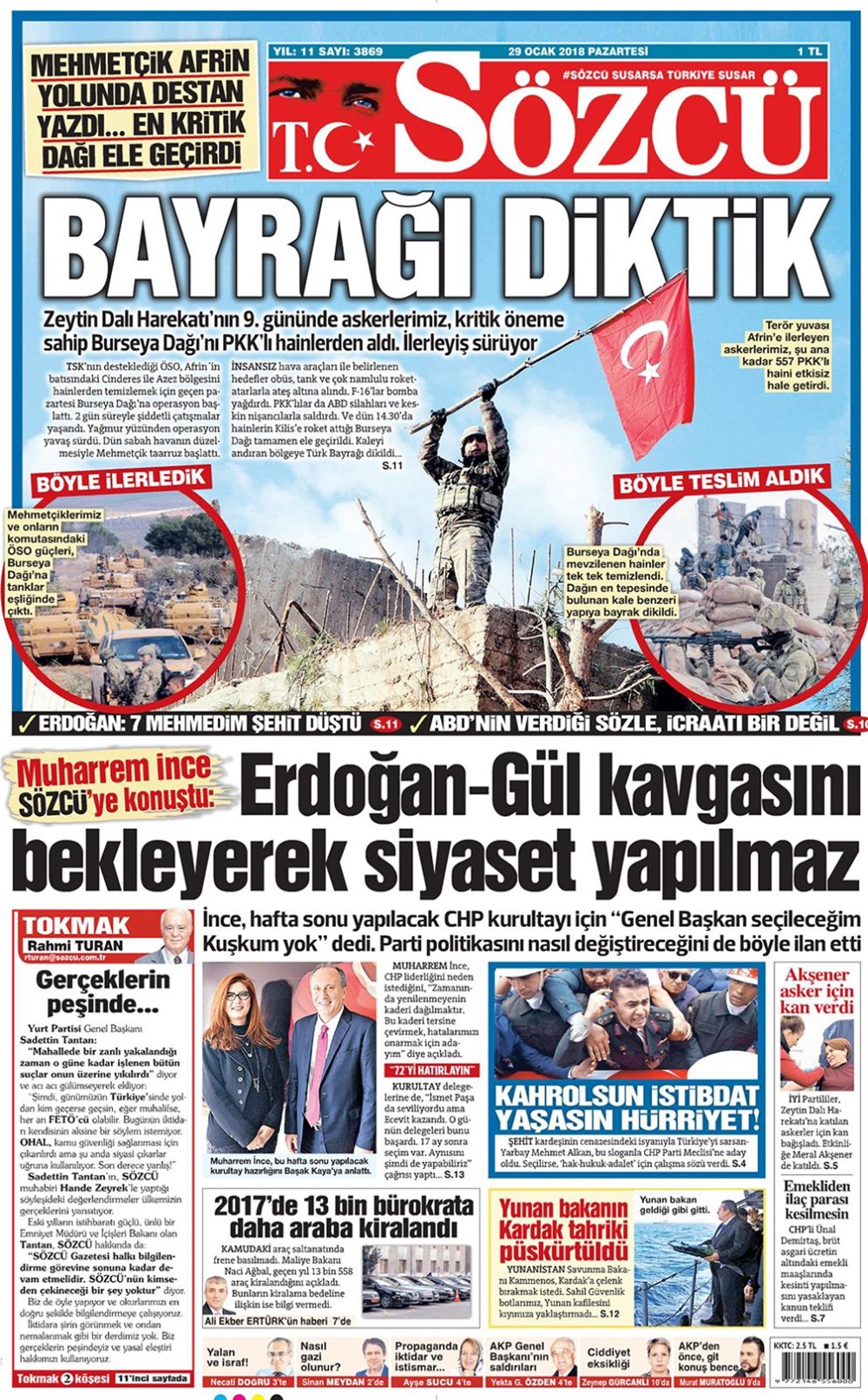 Gunun Gazete Mansetleri 29 Ocak 2018 Son Dakika Turkiye Haberleri Ntv Haber