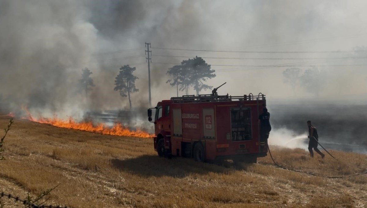 Lüleburgaz'da anız yangını
