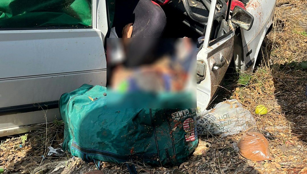 Yol kenarına savrulan otomobilin sürücüsü ve eşi öldü