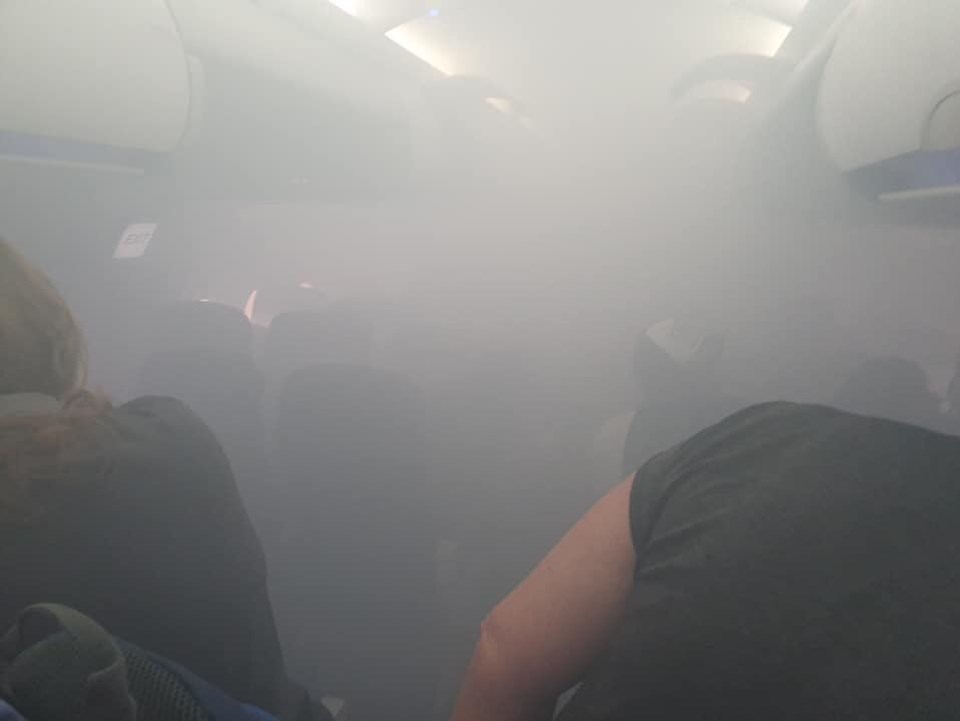Havada panik: Kabini dumanla kaplanan yolcu uçağı acil iniş yaptı - 1