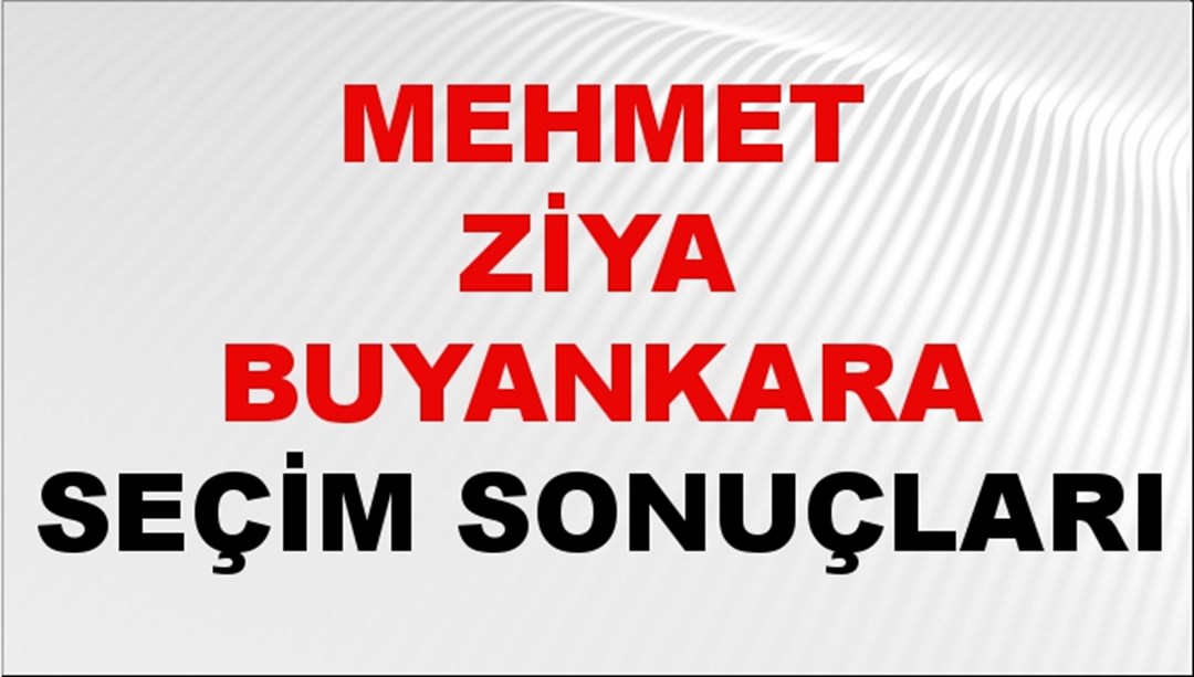 Mehmet Ziya Buyankara Seçim Sonuçları 2024 Canlı: 31 Mart 2024 Türkiye Mehmet Ziya Buyankara Yerel Seçim Sonucu ve İlçe İlçe YSK Oy Sonuçları Son Dakika