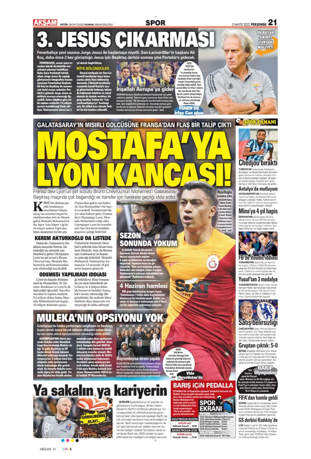 Günün spor manşetleri (5 Mayıs 2022) - 2