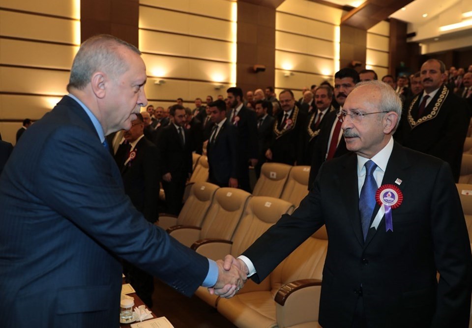 Cumhurbaşkanı Erdoğan ile CHP lideri Kılıçdaroğlu, AYM töreninde buluştu - 1