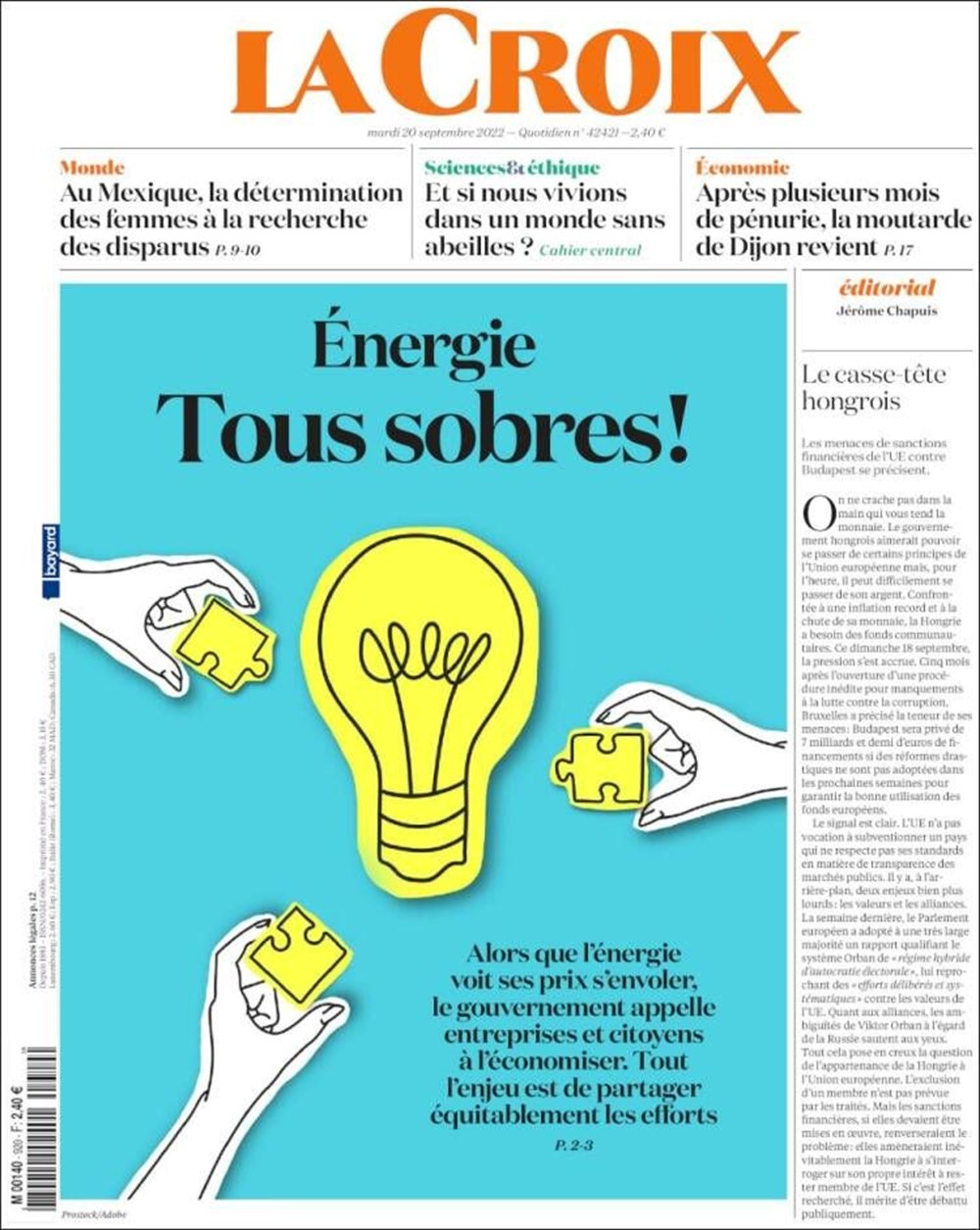 Fransa'da gazeteler sayfalarını "ışığı söndür" tasarruf kampanyasına ayırdı - 3