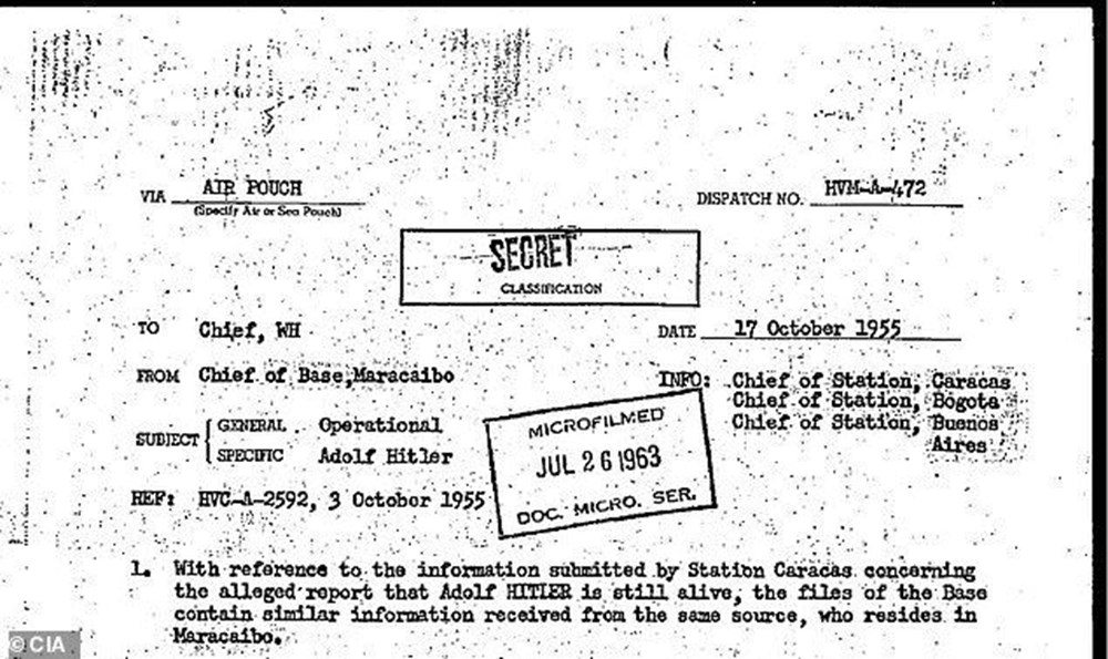 CIA Belgeleri Tarihi Sarsıyor: Hitler Ölümden Kaçtı mı? 77 34KnRJbw1EWdFiXpTRV9gA