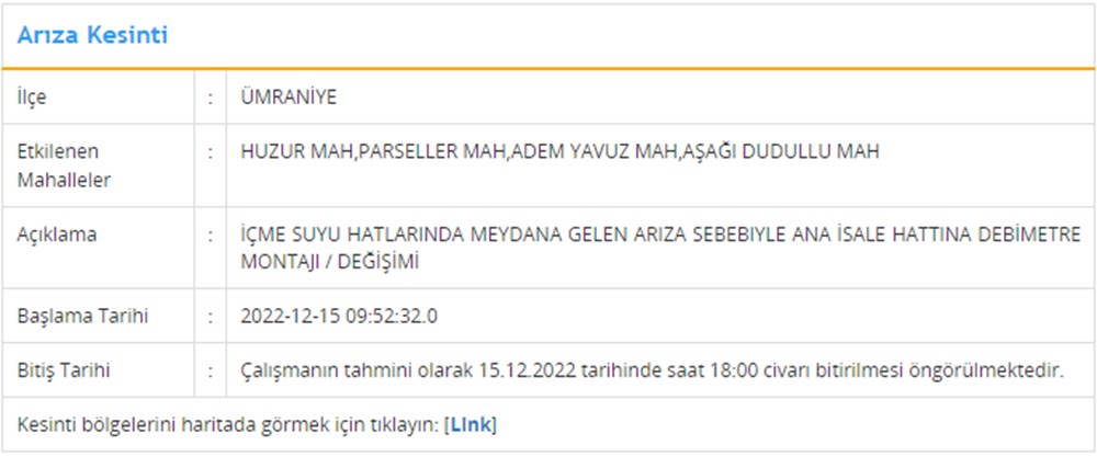 تركيا اليوم انقطاع المياه في 3 مناطق في اسطنبول لمدة 8 ساعات قطع المياه في 3 مناطق في اسطنبول: سيكون هناك 8 ساعات من انقطاع المياه (ISKI قائمة قطع المياه في 15 ديسمبر) - 2