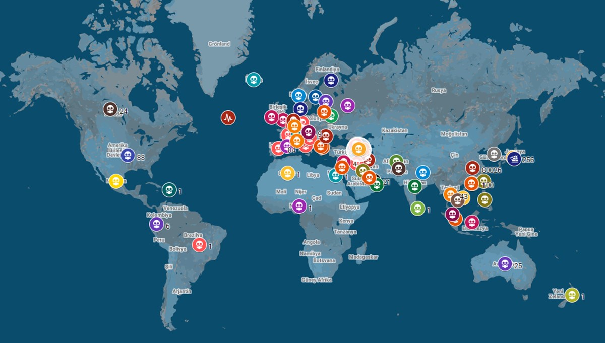 Corona virüsü hangi ülkeleri etkiliyor? (İnteraktif harita) | NTV