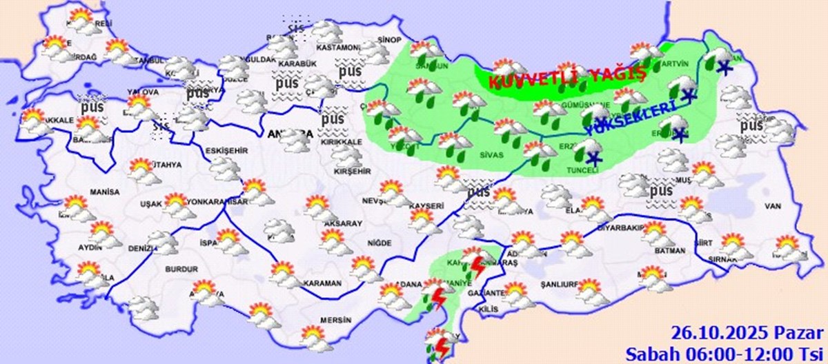 Yurdun kuzeydoğu kesimlerinde hava sıcaklığının 3 ila 5 derece azalması bekleniyor. Yurdun kuzeydoğu kesimlerinde hava sıcaklığının 3 ila 5 derece azalması bekleniyor.
