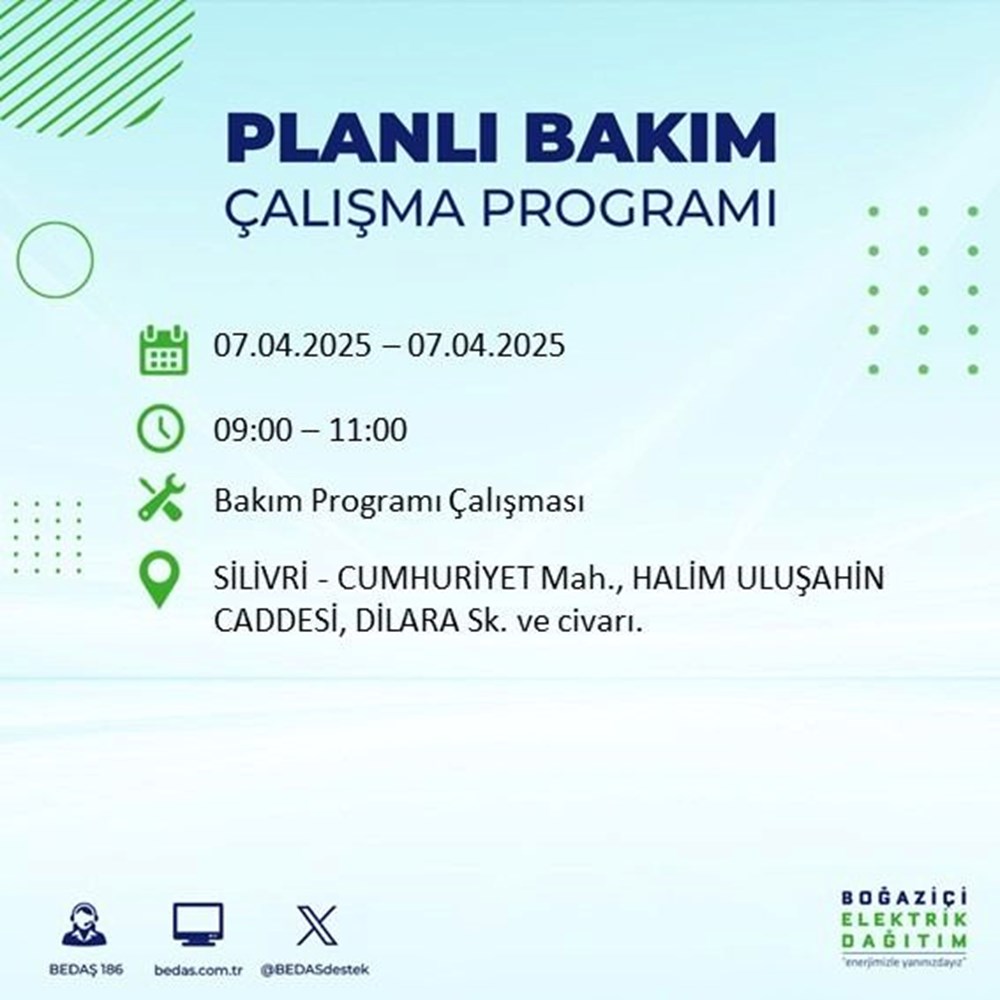 İstanbul'un 21 ilçesinde elektrik kesintisi: Elektrikler ne vakit gelecek? 9 saat sürecek (7 Nisan BEDAŞ kesinti programı) 115 3KF9vftdZkaiBXV446SnMw