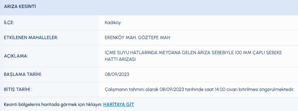 İstanbul'un 6 ilçesinde su kesintisi: Sular ne zaman gelecek? (8 Eylül İSKİ su kesintisi listesi) - 5