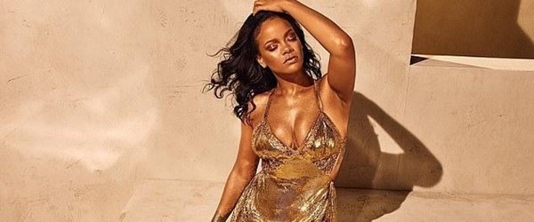 Rihanna kendi makyaj markası için poz verdi