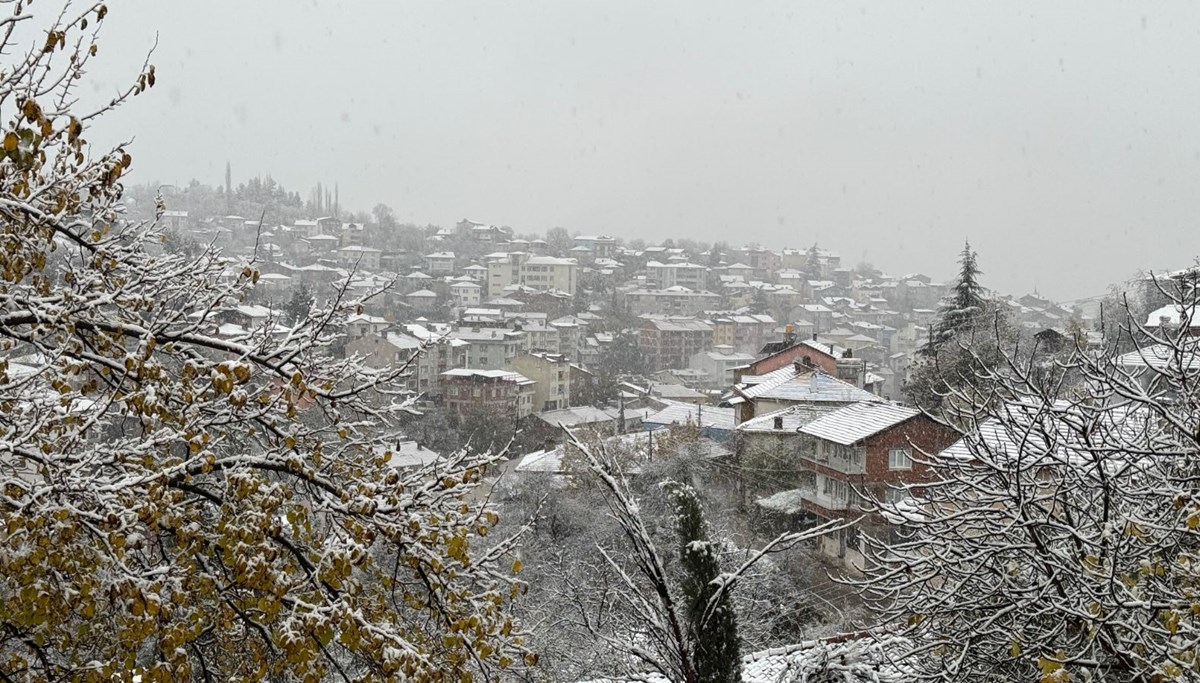 Tokat'ta gece bastıran kar, kenti beyaza bürüdü