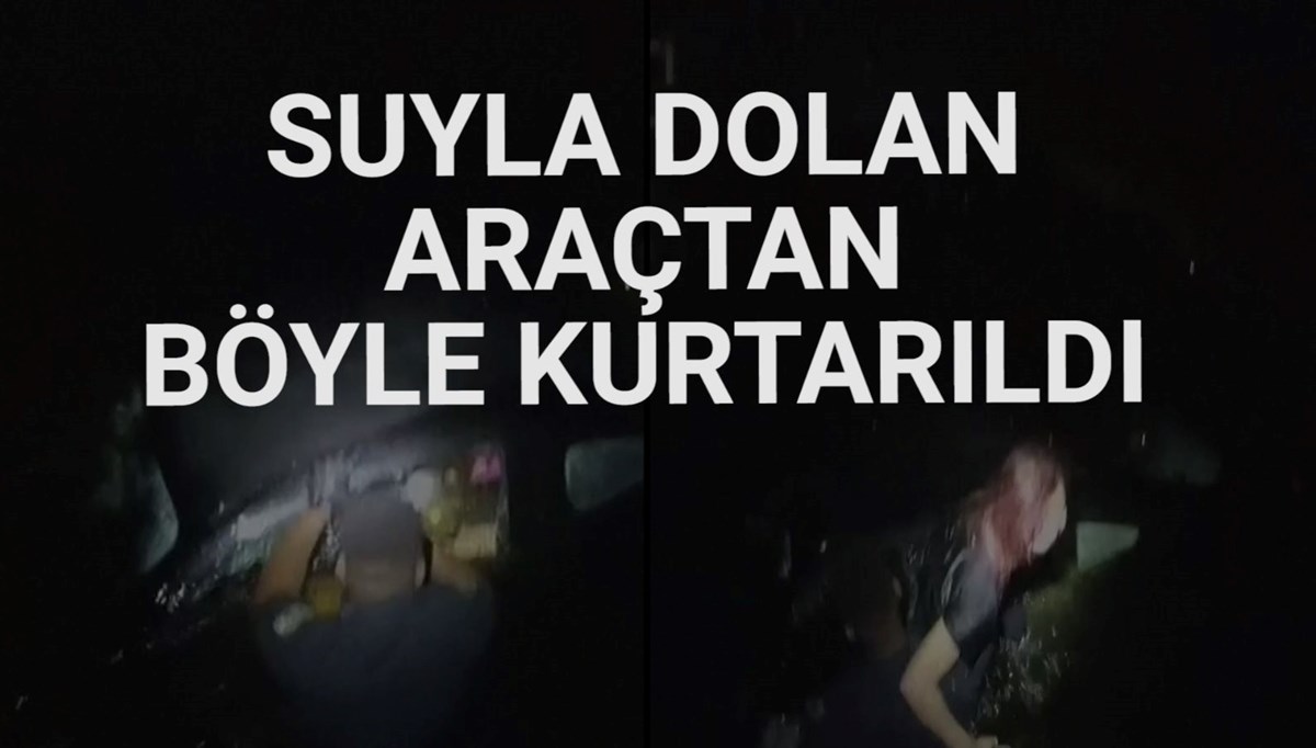 Kanala düşen sürücünün imdadına polis yetişti Kanala düşen sürücünün imdadına polis yetişti