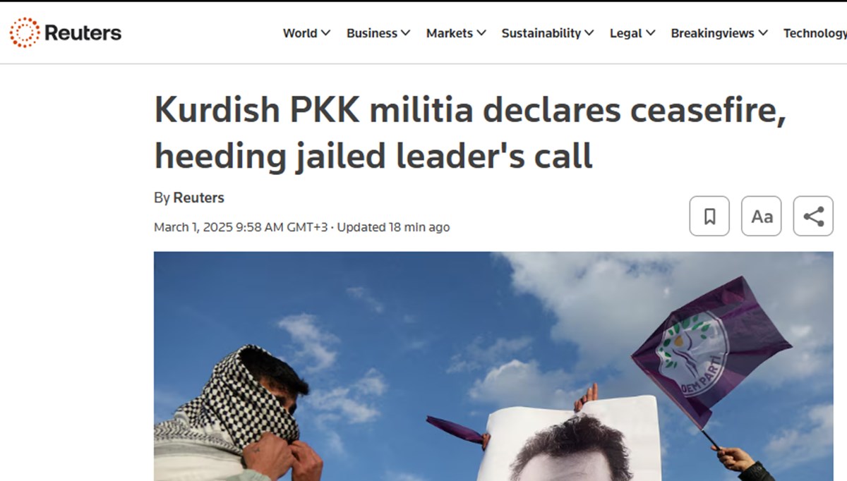 PKK'nın ateşkes ilanı dünya manşetlerinde: PKK'nın ateşkes ilanı dünya manşetlerinde: