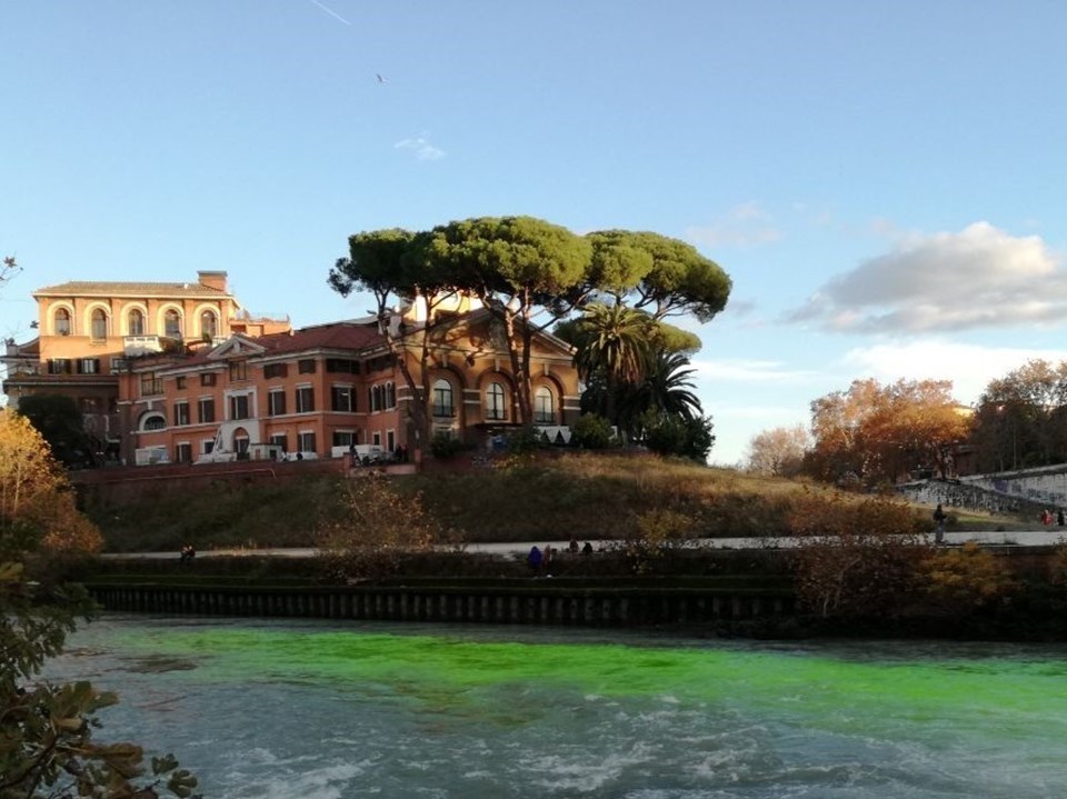 İklim aktivistleri Venedik’teki Büyük Kanal’ı yeşile boyadı - 1
