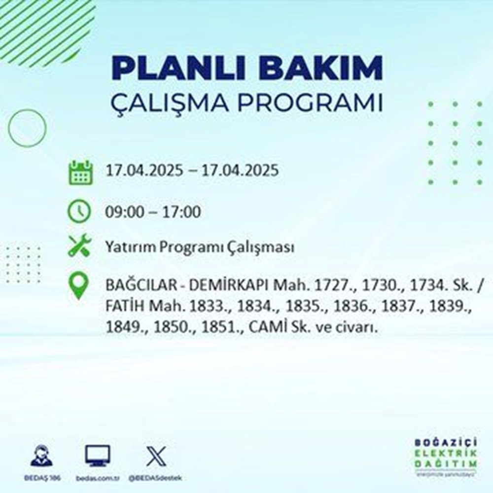 İstanbul'un 21 ilçesinde (Sultangazi, Şişli, Zeytinburnu...) elektrik kesintisi: Elektrikler ne vakit gelecek? 75