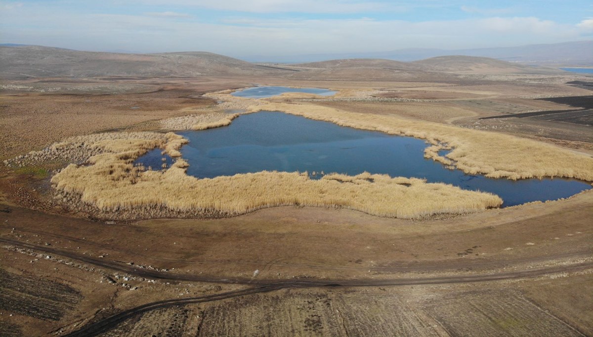 Kars'ta 'Lavaş Gölü' havadan görüntülendi