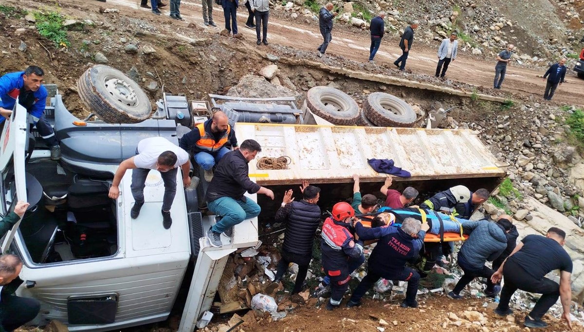 Trabzon'da hafriyat çalışmasında kaza