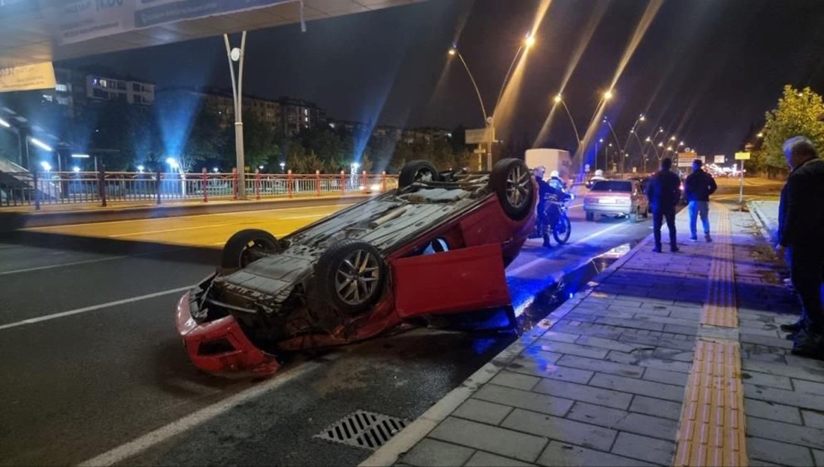 Kaza yapan araçlar takla attı: 3 yaralı