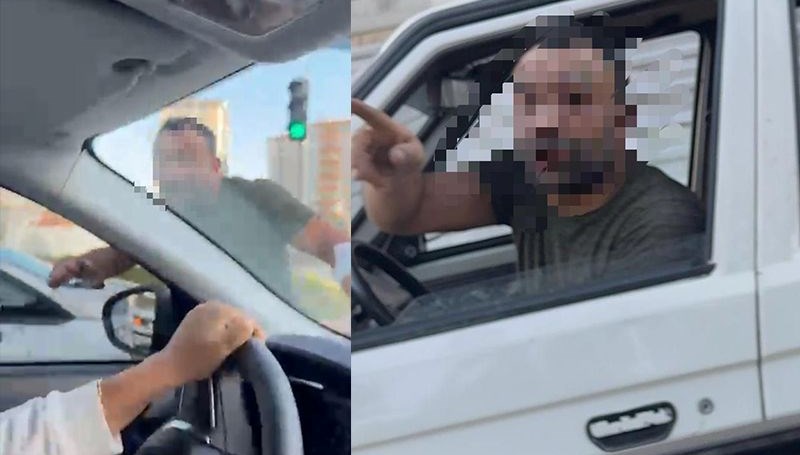 Trafikte tartıştığı kadınların otomobilini yumrukladı