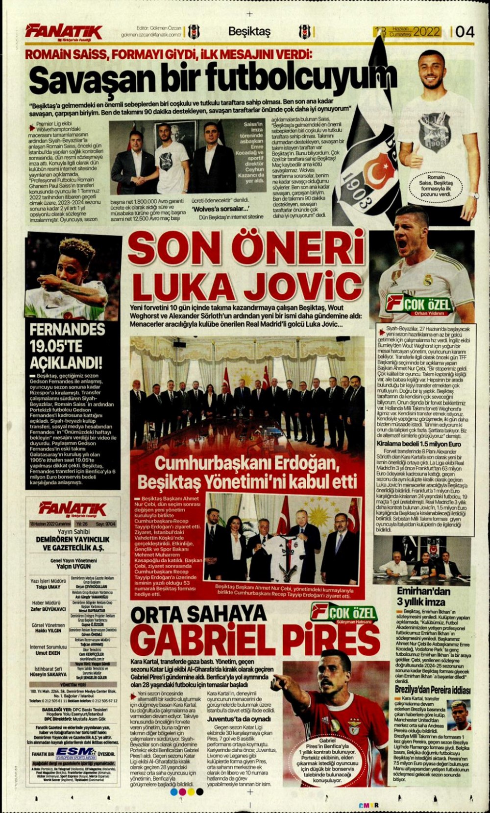 Günün spor manşetleri (18 Haziran 2022) - 9