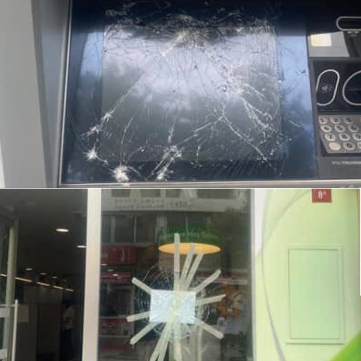 Cadde üzerindeki birçok iş yerinde hasar oluştu
