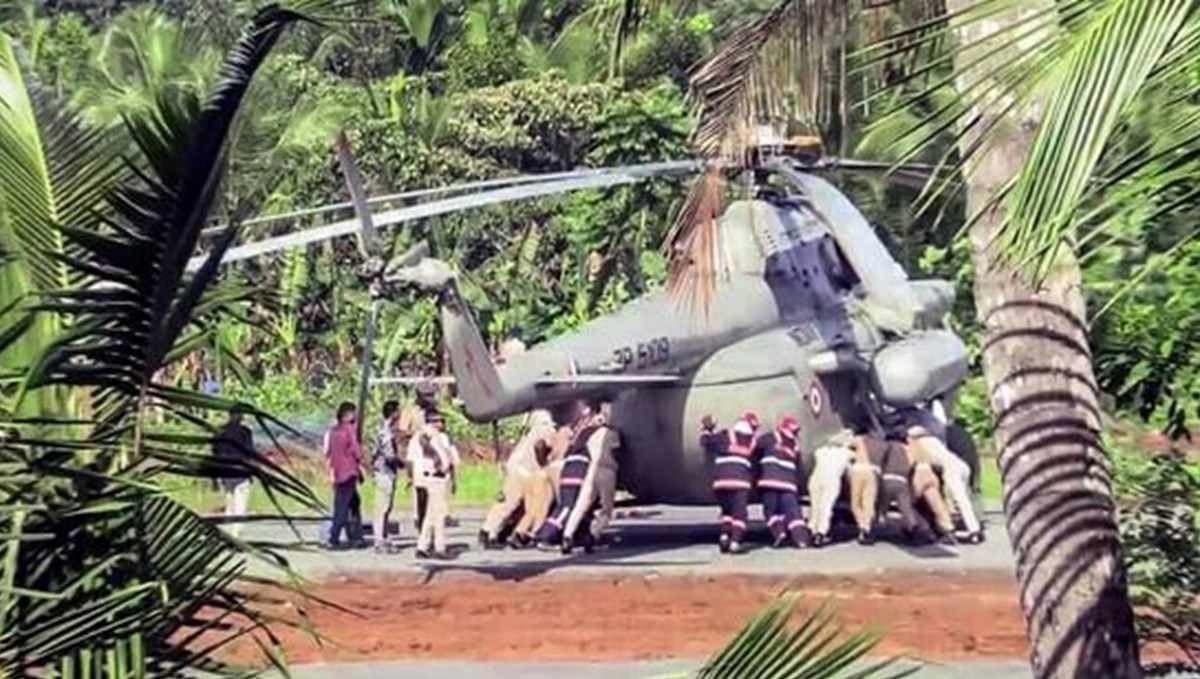 Devlet başkanının helikopteri piste battı