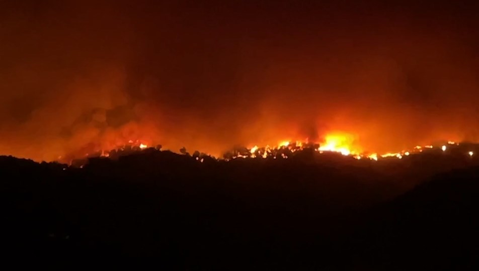 Çanakkale'de orman yangını (Alevler ormanlık alanda etkili oluyor)