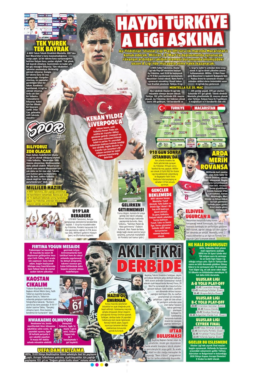 "Milliler avantaj peşinde" (20 Mart 2025 spor manşetleri) - 22