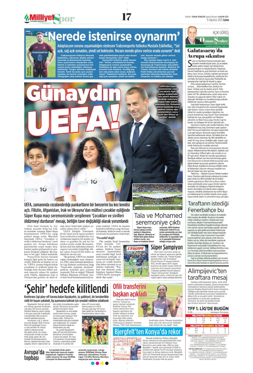 "Kabustan zafere" (15 Ağustos spor manşetleri) - 10
