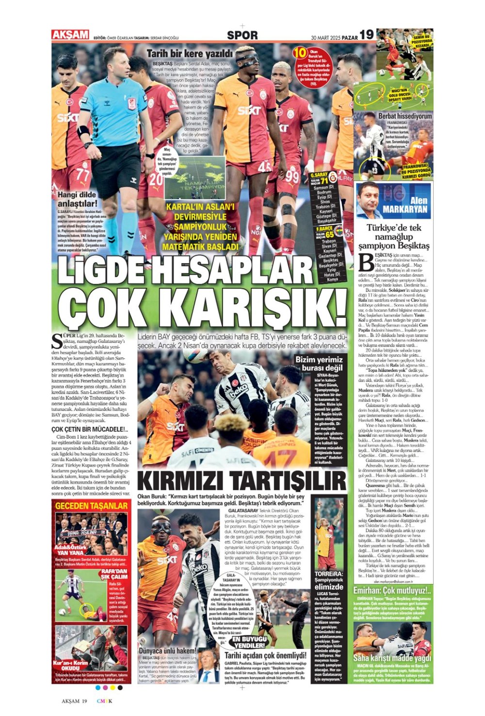 "Zirveye Kartal pençesi" (30 Mart 2025 spor manşetleri) - 2