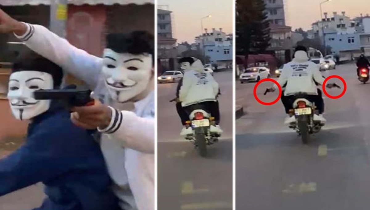 Anonymous maskeliler ellerine silah alıp korku saçtı Anonymous maskeliler ellerine silah alıp korku saçtı